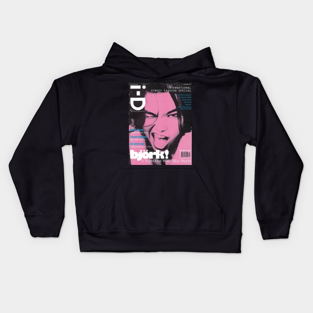 Bjork old magazine cover Kids Hoodie by Lukasking Tees